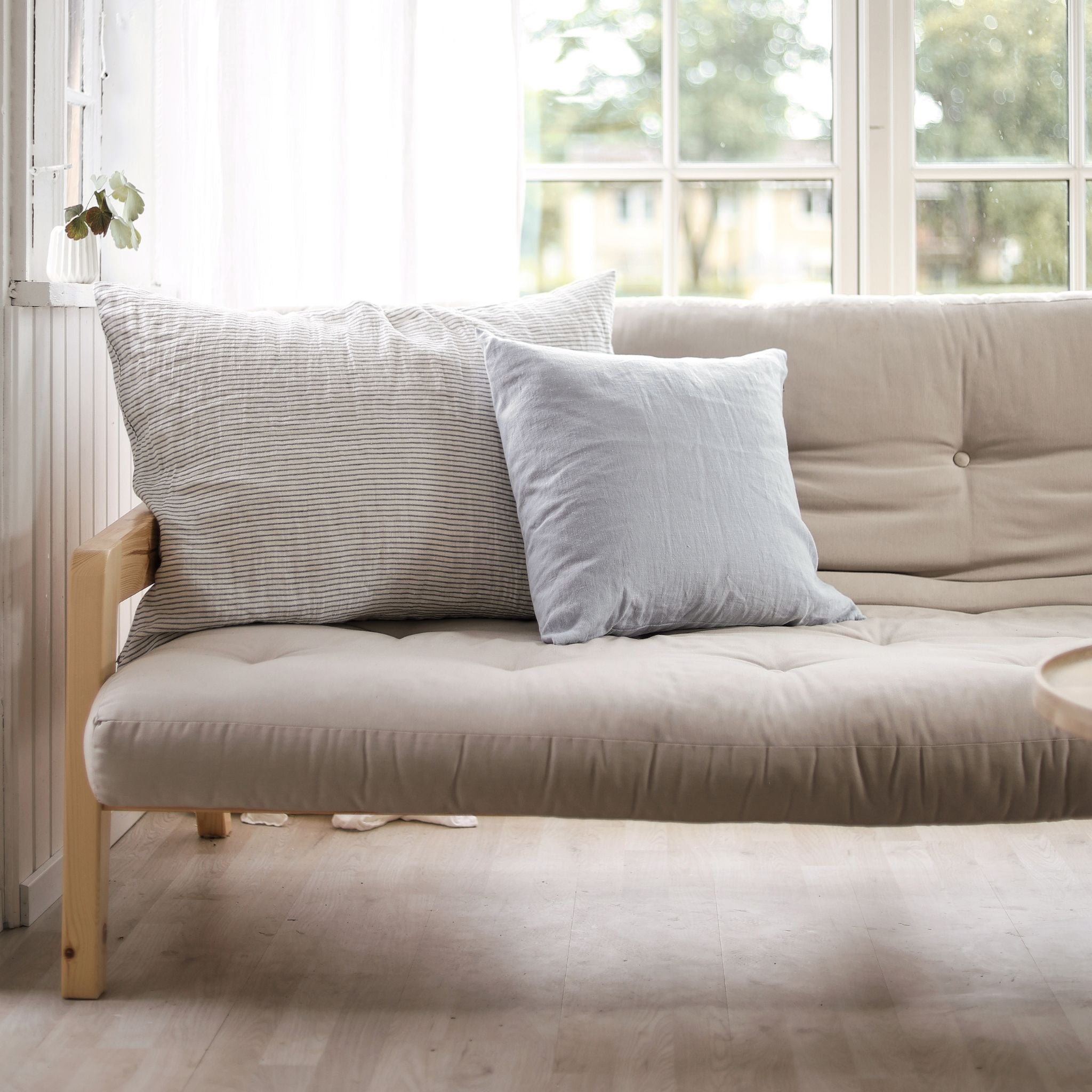 Kuddfodral i linne - Stripe